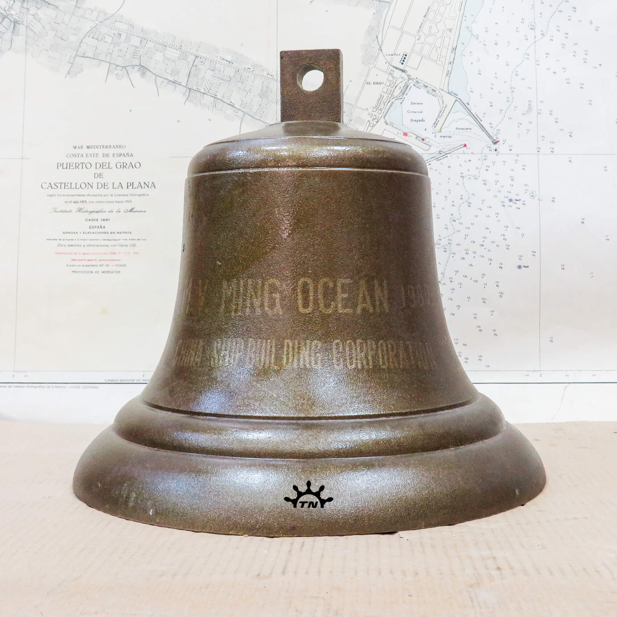 Boat bell M.V. Ming Ocean 1980 30x30cm. used bronze - Talleres Nasio